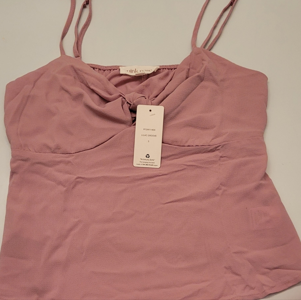 NWT mauve tank or camisole, with knot accent between chest